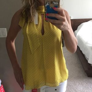 Joie polka dot silk shirt that is classy & sexy